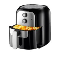 空气炸锅家用大容量多功能自动智能无油脂汽炸锅薯条机新款|黑色6升机械旋钮款送食谱
