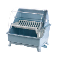 厨房装碗筷餐具收纳箱盒家用放碗沥水架半翻带盖密封防蟑螂特大号|【加大加厚】二层北欧蓝破损包赔