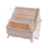 厨房装碗筷餐具收纳箱盒家用放碗沥水架半翻带盖密封防蟑螂特大号|【加大加厚】二层北欧米破损包赔