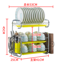 晾放碗碟架厨房用品用具置物架碗架洗碗池沥水架碗筷收纳盒餐具架|三层绿盘挂板