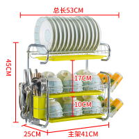 晾放碗碟架厨房用品用具置物架碗架洗碗池沥水架碗筷收纳盒餐具架|三层绿盘挂杯