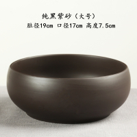 紫砂大号茶洗家用茶渣缸茶具配件洗茶杯的器皿水洗盆小号笔洗水盂|纯黑紫砂（大号）