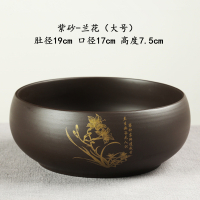 紫砂大号茶洗家用茶渣缸茶具配件洗茶杯的器皿水洗盆小号笔洗水盂|紫砂-兰花（大号）