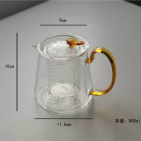 手工耐热玻璃泡茶壶单壶家用耐温过滤电陶炉煮茶器日式茶具|含香锤纹壶800ml