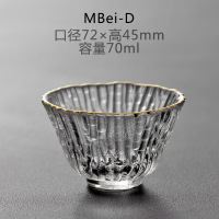 描金锤目纹玻璃品茗杯手工功夫茶具耐热茶杯家用主人杯jcs|MBei-D