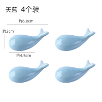 4个装日式雪花釉陶瓷筷子托筷托厨房用品筷枕筷子架创意餐具筷架|天蓝小鲸鱼4个