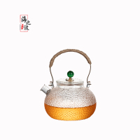耐温玻璃锤纹煮茶壶电陶炉煮茶器烧水铜把提梁壶泡茶壶茶具套装|猫眼短嘴壶