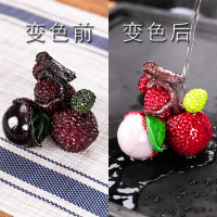 荔枝茶宠物小摆件变色精品可养创意茶道茶具配件同款茶玩|JW-变色荔枝-五子登科