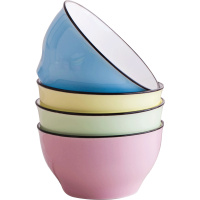 日式陶瓷碗家用吃饭碗创意个性可爱分餐具好看的釉下彩色米饭面碗