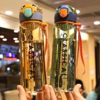 大容量便携塑料水杯户外健身运动带滤网简约水壶学生随手杯男女士