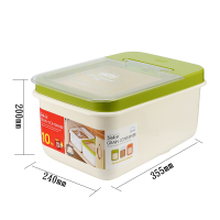 米桶10kg储米箱 面粉桶米缸密封储物防潮防虫12l盛米箱|HPL54010L绿色（可装20斤大米）