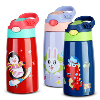 儿童保温杯带吸管两用防摔便携幼儿园小学生水壶男女宝宝卡通水杯