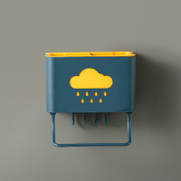 壁挂式筷子筒多功能筷托沥水筷子笼家用筷筒厨房餐具勺子收纳盒|深蓝色