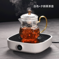 电陶炉煮茶炉家用茶炉茶具玻璃烧水壶蒸茶壶全自动小型煮茶器套装|智电陶炉-白色+夕颜壶