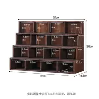 桌面实木收纳盒置物架博古架茶道配茶具茶杯架茶托茶棚杯托杯垫|16阶梯重烧