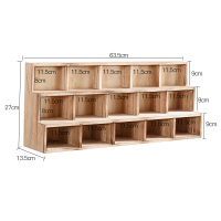 桌面实木收纳盒置物架博古架茶道配茶具茶杯架茶托茶棚杯托杯垫|15阶梯轻烧