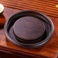 黑檀实木茶壶垫壶承隔热茶座茶壶架功夫茶具壶托养壶垫茶道配件|黑檀壶承简约款（加大号）