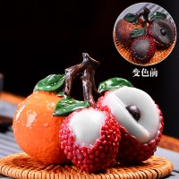 同款变色荔枝茶宠茶宠物摆件精品可养玩创意个性浇水茶具配件|3-变色茶宠(桔祥励志)1桔2荔