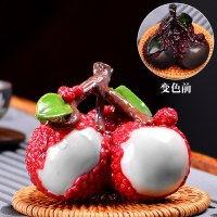 同款变色荔枝茶宠茶宠物摆件精品可养玩创意个性浇水茶具配件|6-变色荔枝茶宠(励志前行)三枚荔枝