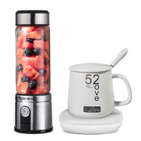 婴幼儿辅食料理机小型宝宝多功能搅拌机料理棒充电破壁机|典雅黑-暖暖杯套餐