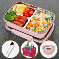 饭盒小学生不锈钢分隔型便当盒上班族儿童分格餐盒带盖食堂餐盘