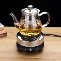 茶壶套装家用电热煮茶器 蒸汽茶壶电炉烧水耐温养生玻璃煮茶壶|600毫升锥形壶+电热炉