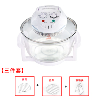 人气多功能空气炸锅大容量烘烤电炸锅家用可透视无油光波炉|D11-12升三件套赠说明书和食谱