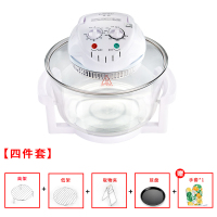 人气多功能空气炸锅大容量烘烤电炸锅家用可透视无油光波炉|D11-12升四件套赠说明书和食谱