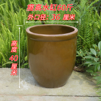 水缸老式储水家用陶瓷大号养鱼米桶瓦缸坛子酱缸腌菜发酵粗土陶缸|瘦60斤瘦