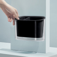 筷子筒沥水餐具家用厨房放收纳盒的防霉置物架托快子勺笼子桶筷篓|双层免打孔悬挂式（钢琴黑）