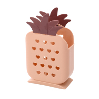 撞色菠萝筷笼家用塑料沥水筷子筒厨房创意防霉筷子篓收纳架筷子盒|粉菠萝