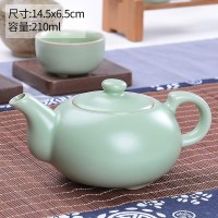 家用简约紫砂茶壶功夫茶具泡茶壶石瓢壶朱泥西施壶茶道配件|【粉青】【汝窑儒雅茶壶】【简装】