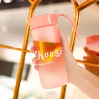 可爱网红磨砂塑料杯创意个性潮流便携水杯少女心学生简约森系杯子