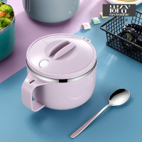 304不锈钢泡面碗带盖 学生宿舍易清洗方便面单个碗套装筷饭盒神器