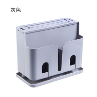 厨房壁挂筷子笼 塑料沥水筷子架挂式勺子收纳架 收纳盒筷子筒筷笼|刀架式筷子笼（灰色）
