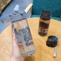 tritan水杯ins原宿风简约吸管杯大人颜值杯子塑料杯耐温