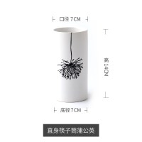 日式陶瓷筷子筒 家用厨房筷篓筷子笼 圆形沥水筷子勺子收纳架子|直身筷子筒-蒲公英