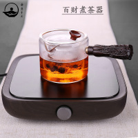 日式木柄玻璃茶壶耐温加厚侧把壶电陶炉煮茶器带滤网蒸茶烧水壶|三界电陶炉+送百财侧把壶