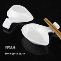 家用酒店饭店摆台餐具陶瓷筷架两用多用汤匙托筷托筷枕墨水毛笔架|10个装-两用匙托