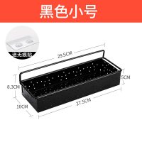 消毒柜筷子盒餐具勺子收纳盒304不锈钢筷筒筷笼篓家用厨房沥水架|筷篮:黑色小号