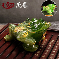 变色茶宠摆件精品创意貔貅喷水金蟾茶宠物功夫茶具茶道玩配件可养|变色茶宠三足金蟾【绿】