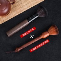 茶针花梨木茶刀黑檀木茶锥茶具配件普洱茶刀专用茶刀撬茶器|黑檀木养壶笔+红檀木雕刻养壶笔（组合）