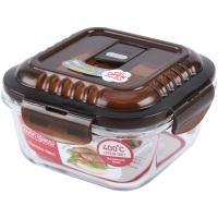 透气孔格拉斯耐热玻璃保鲜盒便当盒饭盒冰箱 llg214组合