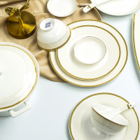 景德镇陶瓷碗碟套装档骨瓷碗盘北欧风家用碗盘子筷组合轻奢餐具