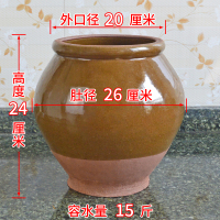 装米缸陶瓷带盖家用老式10/20/30斤50储米桶厨房防虫防潮密封米罐|无耳15斤带盖