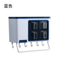 免打孔厨房置物架家用调味料收纳盒壁挂厨具用品用具免钉挂件架子|蓝色