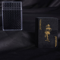 金扑克塑料扑克牌创意水洗磨砂纹理土豪金创意金属扑克牌pvc扑克|黑钻星辰背纹+塑盒