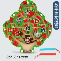 迷宫走珠平面玩具板立体磁性儿童手眼协调能力训练|红绿MWZ苹果树迷宫