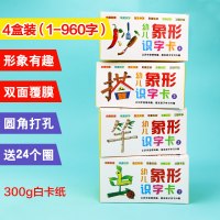 儿童认字本幼儿园看图识字卡片1442字注音2-3-4-6岁宝宝早教卡|4盒象形字/1-960字/24个圈