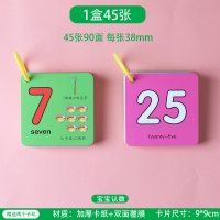 婴儿早教认知卡片儿童看图识物数字动物水果识字卡片宝宝益智玩具|宝宝认数45张+2个塑料圈